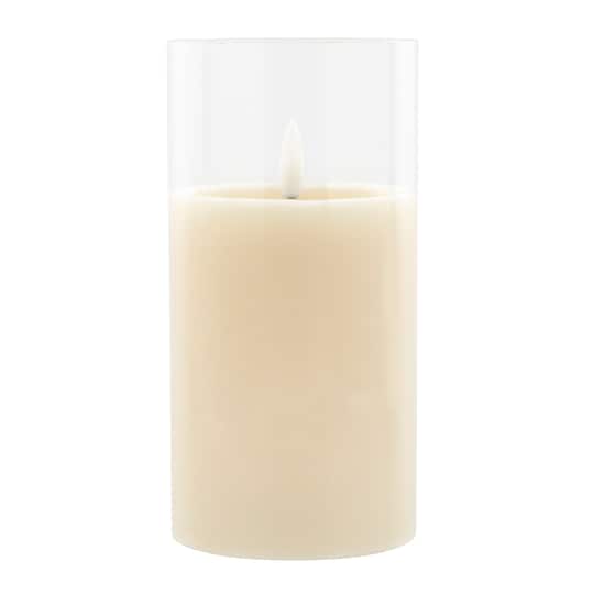 3" x 6" LED Glass Wax Flickering Candle by Ashland®